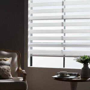 Linkcoo Zebra Shades Blinds 10"W X 72"H Off White Light Filtering Control Home